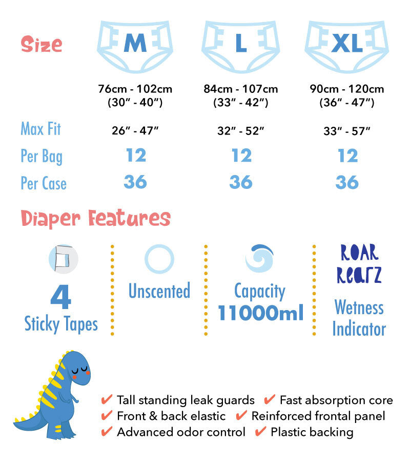 Mega Dinosaur Adult Diapers